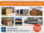 GARAŻE BLASZANE, HALE, WIATY, KOJCE
