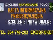 Szkolenie indywidualne, karta informacyjna przedsięwzięcia, cennik