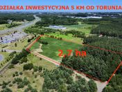 Działka inwestycyjna 2,7 ha Lubicz Dolny przy autostradzie A1