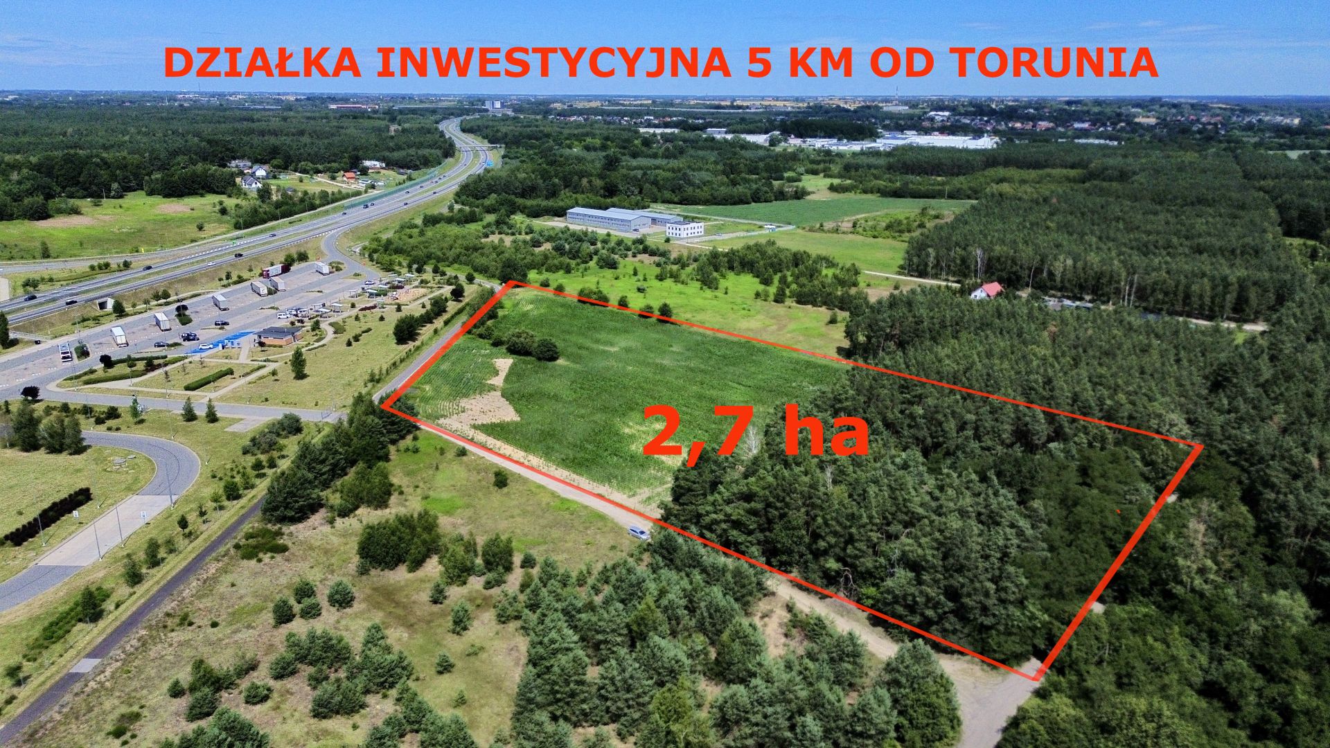 Działka inwestycyjna 1,7 ha Lubicz Dolny przy A1 Lubicz Dolny - Zdjęcie 1