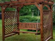 Pergola z huśtawką ogrodowa drewniana