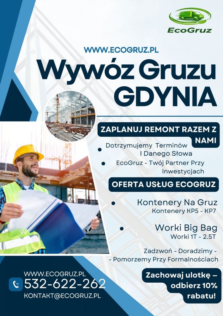 Ecogruz Wywóz Gruzu Gdynia - Worki Na Gruz Kontenery Gdynia - Zdjęcie 1