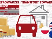 Międzynarodowe przeprowadzki, transport towarowy Anglia, UK, do/z Europa